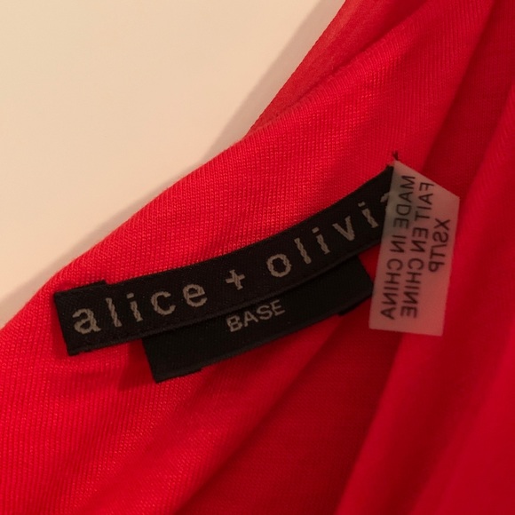 Alicia and Olivia Red One Shoulder Dress - Picture 3 of 4